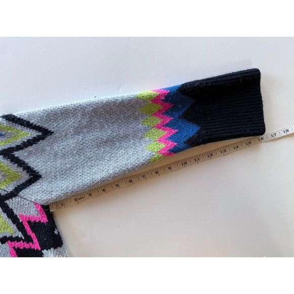 Kate Spade New York Wool Alpaca Blend Neon Abstract Fair Isle Sweater Size Small - Picture 13 of 13